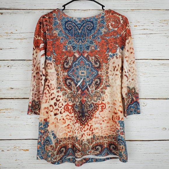 One World Embellished Print Top - Picture 5 of 5